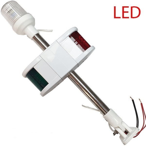 LED Kombine Seyir Feneri, Bayrak Direği 42cm ( Ledli Hareketli Ayak)